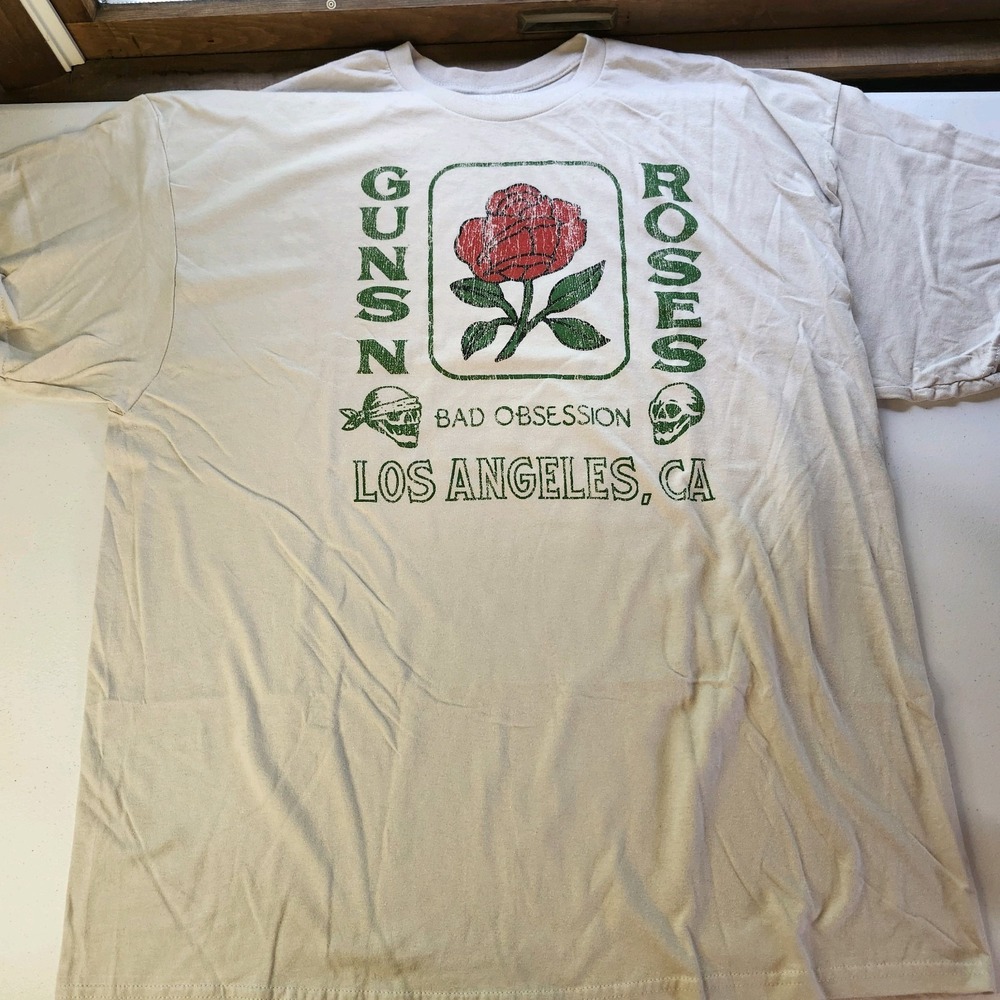 Guns N' Roses T-Shirt Bad Obsession Graphic Heavyweight T-shirt Size 2XL...